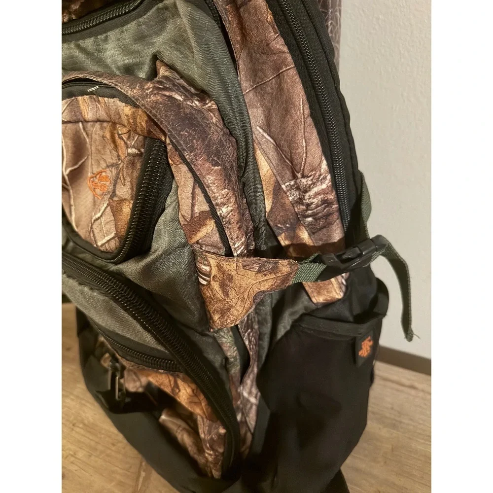 RealTree Camouflage Backpack Outdoor‎ Hiking Hunting Travel Bag Orange Lining